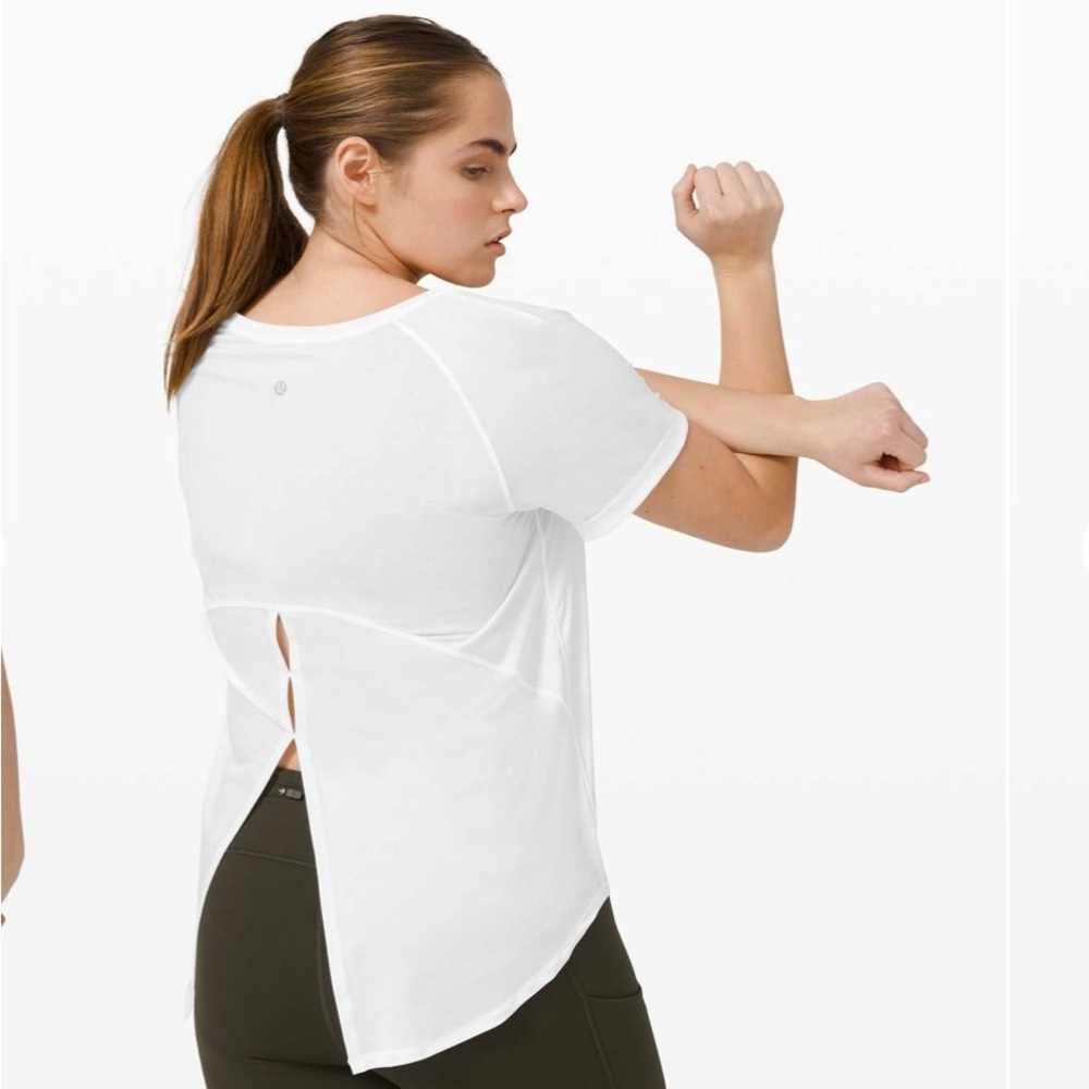 Lululemon Open Up Tie Back Tee White